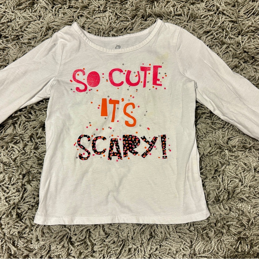 Kids White Long Sleeve Shirt - 'So Cute It's Scary'